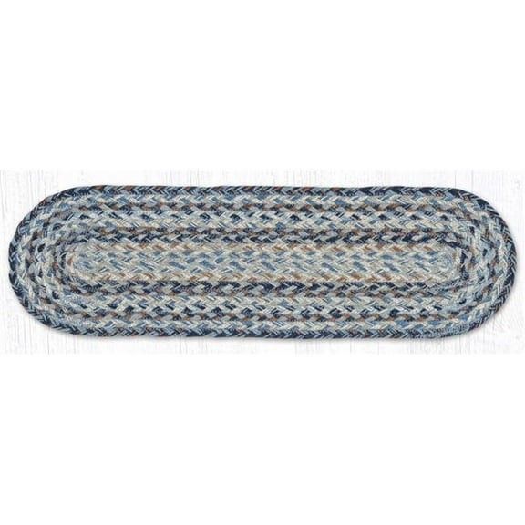 Earth Rug 19-9-119 27 x 8.25 in. C-9-119 Denim Braided Oval Stair Tread Mat