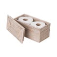 thumbnail image 3 of Kouboo La Jolla Rectangular Rattan Storage and Toilet Roll Storage Basket Decorative Storage Bins, Organizer, Household, Basket With Lid, White Wash, 3 of 6