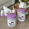 thumbnail image 2 of STP GOODS Provence Ceramic Storage Jar with Lid 16.9 fl oz (500 ml) Food Storage Container for Food Sugar Spice Organizer Jars, Lilac and White, 2 of 6