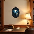 thumbnail image 4 of Canvas Wall Art Blue Butterfly Boho Floral Botanical Moon Phase Aesthetic Teal Snakes Oval Framed Canvas Prints Vintage Wall Hanging Decor for Home Office Nursery Family Gift 8.6"x11.4", 4 of 7