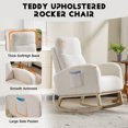 thumbnail image 4 of S-HOME Modern Upholstered Rocking Chair with Solid Wood Legs, High Backrest & Side Pocket - 300 lbs Capacity, 4 of 11