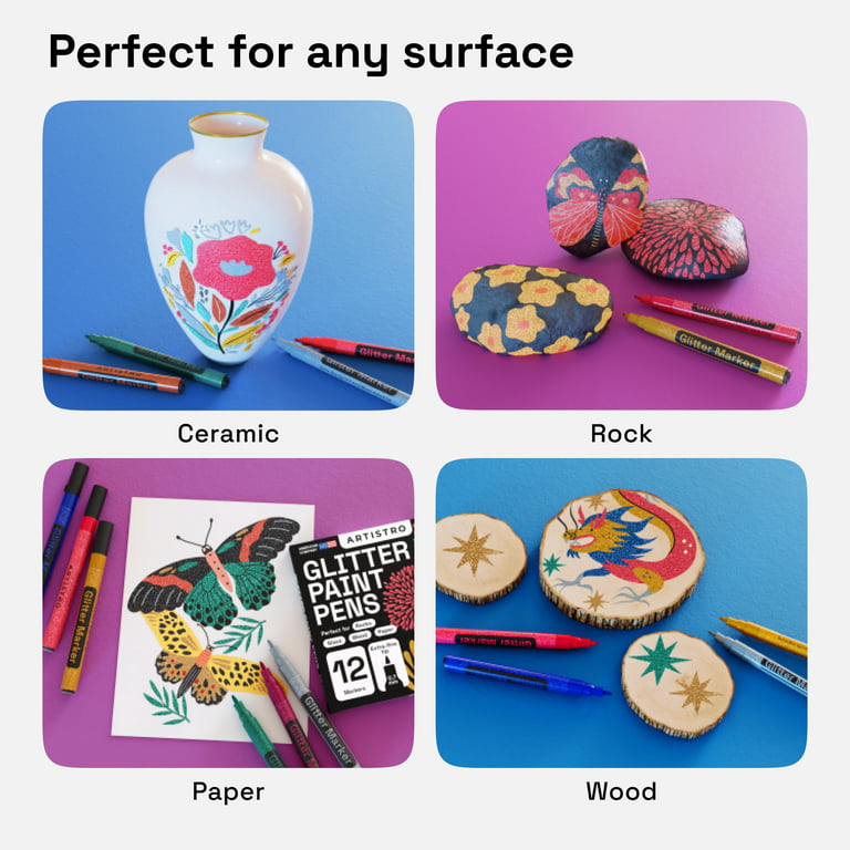 Waterproof Glitter Paint Markers (10-Pack) - Inspire Uplift