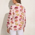 thumbnail image 2 of Delicious Pink Retro Cupcakes Long Sleeve Blouse Woman Streetwear Casual Shirts Summer Oversize Woman Streetwear Clothing Birthday Present, 2 of 7