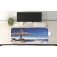 thumbnail image 2 of Landscape Computer Mouse Pad, Island Caribbean Honeymoon Themed Beach Seashore Ocean Print, Rectangle Non-Slip Rubber Mousepad X-Large, 35" x 15" Gaming Size, Pale Brown Turquoise, by Ambesonne, 2 of 2