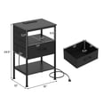 thumbnail image 4 of Giantex Nightstand w/Charging Station, End Table w/Fabric Drawer, 2 AC Outlets, USB and Type-C Port, Black, 4 of 7