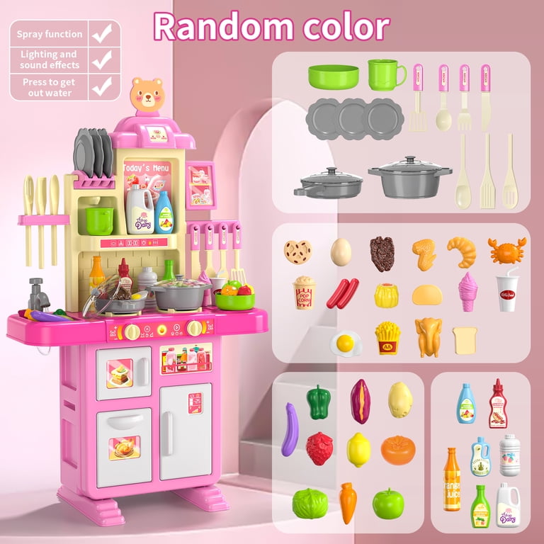 Lucky Doug Toddler Play Kitchen Toys, Pink, Ages 3-6 photo 2
