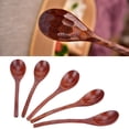 thumbnail image 2 of 5PCS Japanese Style Wood Spoon Long Handle Soup Spoons Household Tableware Kitchen Tools, 2 of 5
