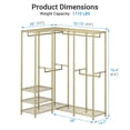 thumbnail image 4 of VIPEK L40 Garment Rack L Shape Clothes Rack for Corner Freestanding Closet, 53.75"L x 38"W x 75.6"H, Load Capacity 1110 LBS, Gold, 4 of 9