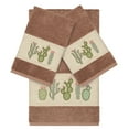 thumbnail image 2 of Authentic Hotel and Spa  Turkish Cotton Cactus Embroidered Latte Brown 3-piece Towel Set, 2 of 5