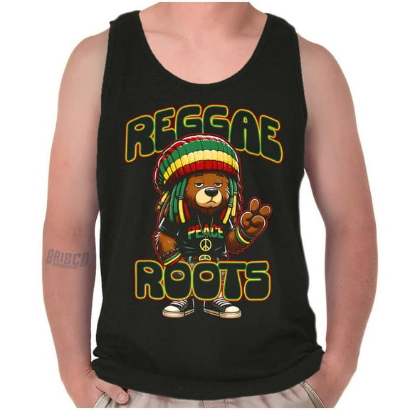 Reggae Roots Rastafari Teddy Bear Tank Top T Shirts Men Women Brisco Brands S