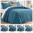 thumbnail image 6 of IR Imperial Rooms 2-Piece Soft Linen Quilt Set, Ultrasonic Chevron Pattern All Season Coverlet, Twin, Washed Blue, 6 of 10