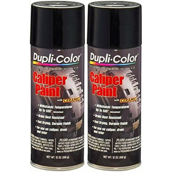 Dupli-Color BCP102 Gloss Black Caliper Paint with Ceramic 12 oz. Aerosol (2 Pack)