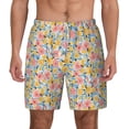 thumbnail image 2 of Picia Watercolor Wildflowers pattern Mens Swim Trunks with Compression Liner Stretch Beach Shorts Quick Dry with Zipper Pockets No-Chafing Board Shorts-Large, 2 of 9