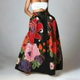 thumbnail image 2 of ZICTH Floral Print Skirt for Women Trendy Summer High Waist Beach Long Maxi Skirt with Pockets, 2 of 4