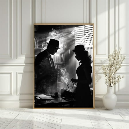 Vintage Film Noir Detective Scene Art Poster, Size 8x12 UNFFRAMED F03.1.7l2133