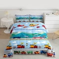 thumbnail image 2 of Manfei Kids Transportation Bedding Comforter Set 2pcs, Helicopter Truck Twin Comforter Sets, Cartoon Train Bedding Set, Breathable Home Decor, 2 of 8