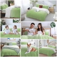thumbnail image 6 of Vibrant Green Duvet Cover Set California King Size and White Gradient Soft Lightweight Comforter Covers 4 Piece Bedding Set with 1 Duvet Cover 1 Bed Sheet & 2 Pillow Shams, 6 of 8