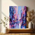 thumbnail image 6 of Geometric Circles Abstract Teal Blue Canvas Wall Art Print for Living Room Bedroom Dining Room Office Hallway Apartment Decor, 6 of 8