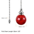 thumbnail image 2 of Uxcell 20" Ceiling Fan Pull Chain, Crystal Fan Pull Chain 3mm Dia Beaded 30mm Ice Cracked Ball Pendant Red, 2 of 6
