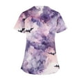 thumbnail image 4 of Stamzod Halloween Costume Womens Short Sleeve Shirts Dressy Print Casual Tunic Tops Slim Fit Fall Cute Tees Blouses for Leggings with Nursing Pockets, 4 of 5