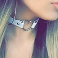 thumbnail image 3 of Collier Gothique Punk pour Femmes, Colliers de Mode et Bijoux pour Hommes et Adolescents, Collier Ras du Cou en Cuir PU Réglable, type8, 3 of 9