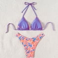 thumbnail image 7 of Womens Reversible Bikini Sets Two Piece Swimsuit Printed Halter Bikini Top with Adjustable Tie and Triangle Bikini Bottom Beach Wear for Women, 7 of 7
