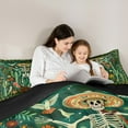thumbnail image 5 of jejeloiu Chic Gothic Skeleton Bedding Comforter Set,Country Flower Cactus Twin Comforter Sets,Vintage Boho Geometric Bedding Set For Men Women,Microfiber Bedroom Decor Reversible,2-Piece, 5 of 8