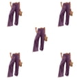 thumbnail image 1 of Qarigey Señoras Verano Primavera Pantalones Bolsillos Largo Suelto Casual Pierna ancha Cintura alta Moda elástica para ropa de calle Púrpura Type2 NO2, 1 of 6