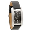 Men's Black Leather Dual-Dial Quartz Watch