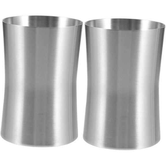 ABCISI 2pcs Stainless Steel Toothbrush Cup, Multi-Functional Bathroom Tumbler Travel Mouthwash Holder for Adults Lightweight and Design Easy to Clean and Organize Toiletries