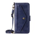 thumbnail image 3 of For iPhone 16 Pro Vintage Leather Wallet Case For Women Men Multi-Card Slots Hidden Button Pocket Detachable Shoulder Strap ,Shockproof Phone Case,Blue,For iPhone 16 Pro, 3 of 10
