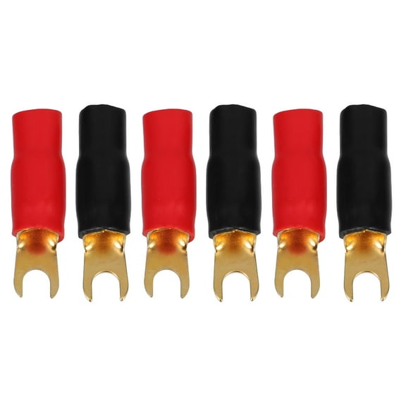 Raindrops 9 Pairs Plated 0 Gauge Spade Terminal Crimp Connectors Adapters Crimp Barrier Spades for Speaker Wire Cable Terminal Plug - 0GA ( )