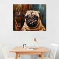 thumbnail image 2 of ONETECH Dog Smoking Cigar Bar Whimsical Humorous Animal Framed Art Wall Décor, 2 of 6