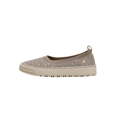 

Rhinestone Appliques Fabrics Anti-slip Slight Platform Flats Shoes Casual & Cozy Women‘s Shoes Women‘s Footwear