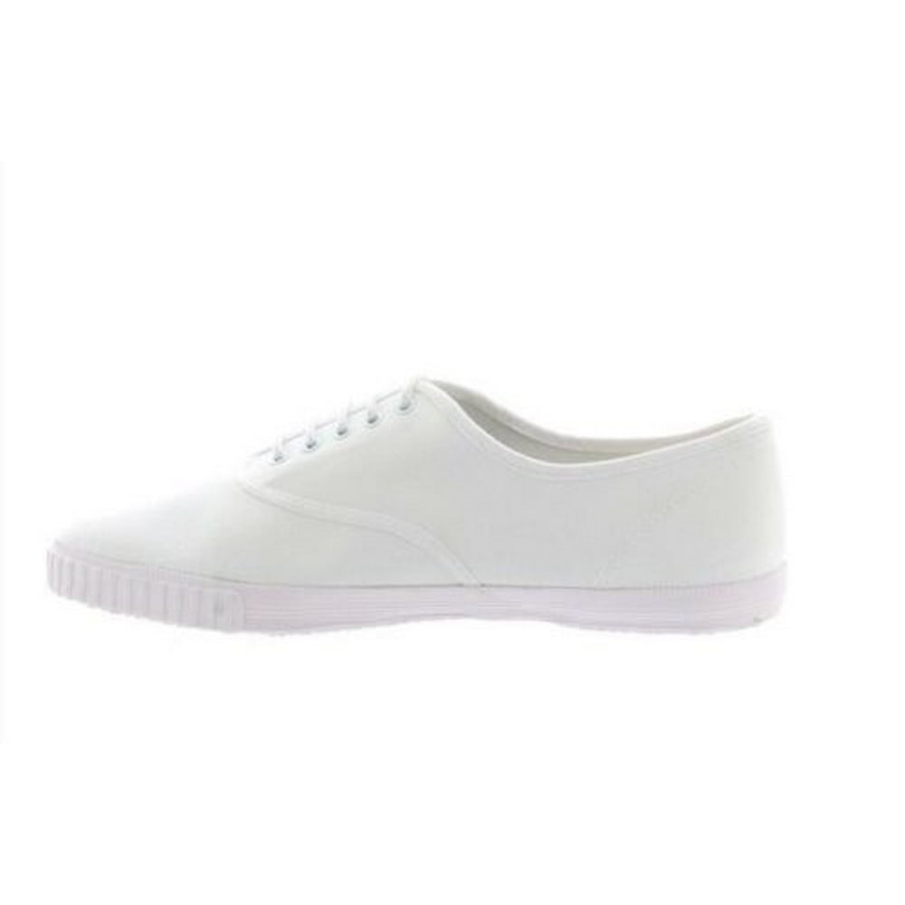 Dek Adults Unisex Lace Up White Canvas Gym Plimsolls Fashion Sneakers Shoes