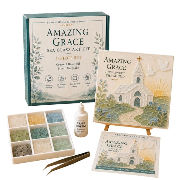 Sea Glass for Crafts Stained Glass Kit, DIY Sea Glass Art Kit Diamond Art Kits, Pearl Diamond Painting Kits for Adults, Decor