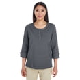 thumbnail image 1 of Devon & Jones DG230W Ladies Central Cotton Blend Melange Knit Top - Dk Grey Heather - Medium, 1 of 2