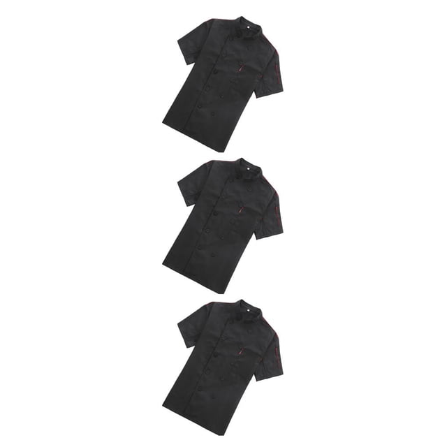 Chaqueta de Chef Matsuzay Manga Corta Uniforme Transpirable Negro M