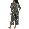 thumbnail image 6 of DKNY Women's Elastic Waistband Capri & Short Sleeve Pajama Set (Navy Star, L), 6 of 7