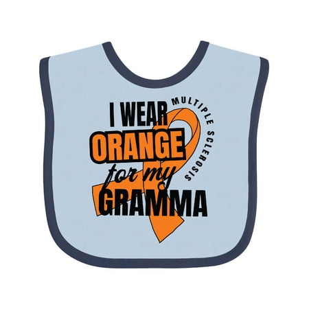 

Inktastic I Wear Orange For My Gramma Multiple Sclerosis Awareness Gift Baby Boy or Baby Girl Bib