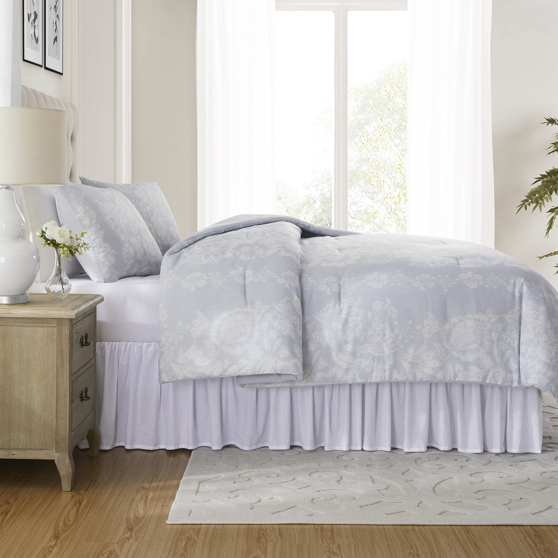 My Texas House Jacqueline White Ruffle Cotton Bed Skirt, King