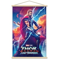 Marvel Thor: Love and Thunder - Thor Odinson One Sheet Wall Poster with Magnetic Frame, 22.375" x 34"
