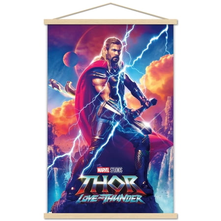 Marvel Thor: Love and Thunder – Thor Odinson One Sheet Wall Poster with Magnetic Frame 22.375 x 34