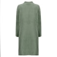 thumbnail image 6 of Arlun Womens Full Zipper Flannel Robes Fuzzy Soft Long Sleeve Loungewear Simple Solid Color Winter Warm Comfortable Sleepwear Casual Loose Knee Length Bathrobe Green S, 6 of 8