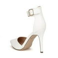 thumbnail image 3 of Dream Pairs Women's Ankle Strap Stilettos Pointed Toe High Heel Pumps Shoes OPPOINTED-ANKLE WHITE Size 5, 3 of 5