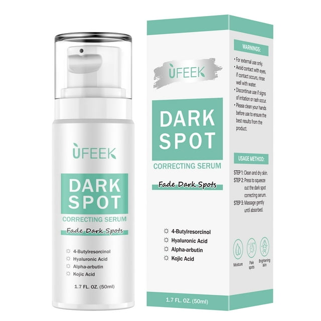 UFEEK Removedor de manchas oscuras para suero facial y corporal Corrector de manchas oscuras para pecas Melasma Manchas de edad Manchas solares Manchas marrones para mujeres y hombres 1.7 fl oz