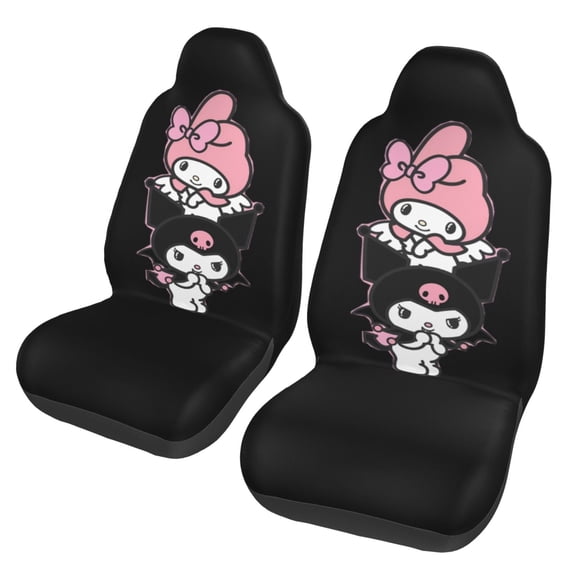 Kuromi Car Seat Covers 2 Pcs for Seat Protector Soft Flexible Seat Cushion Cover Fit for Most Car and Truck