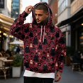 thumbnail image 6 of Hsovts Vintage Halloween Graphic Hoodie for Men, All Over Pumpkin Candy Ghost Spider Pattern Relaxed Fit Everyday Sweatshirt red 2xL, 6 of 7
