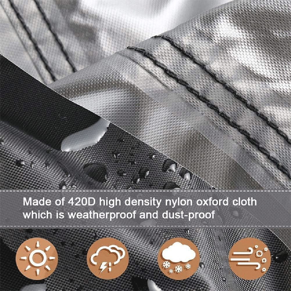 Waterproof Double Chaise Lounge Cover for Outdoor Patio Furniture, 34\"L x 37\"W x 34\"H, Black Oxford Fabric, Wind-Resistant with Drawstring and Buckles