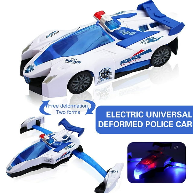 MesaSe Transforming Car Toy, Police Vehicles Aircraft Toys with